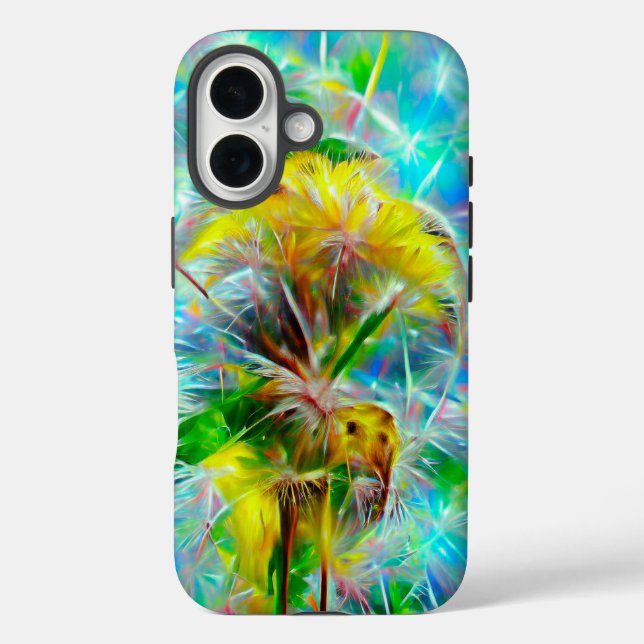 Coques Case-Mate iPhone Dandelions Ethereal dans Neon Dreamscape (Verso)