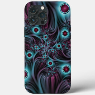 Case-Mate iPhone Case Dans la profondeur Bleu rose Abstrait Fractal Art