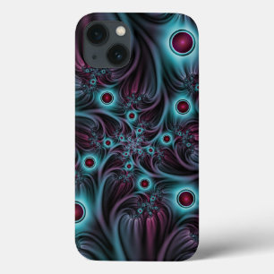 Case-Mate iPhone Case Dans la profondeur Bleu rose Abstrait Fractal Art