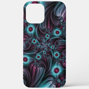 Case-Mate iPhone Case Dans la profondeur Bleu rose Abstrait Fractal Art