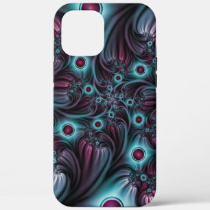 Case-Mate iPhone Case Dans la profondeur Bleu rose Abstrait Fractal Art