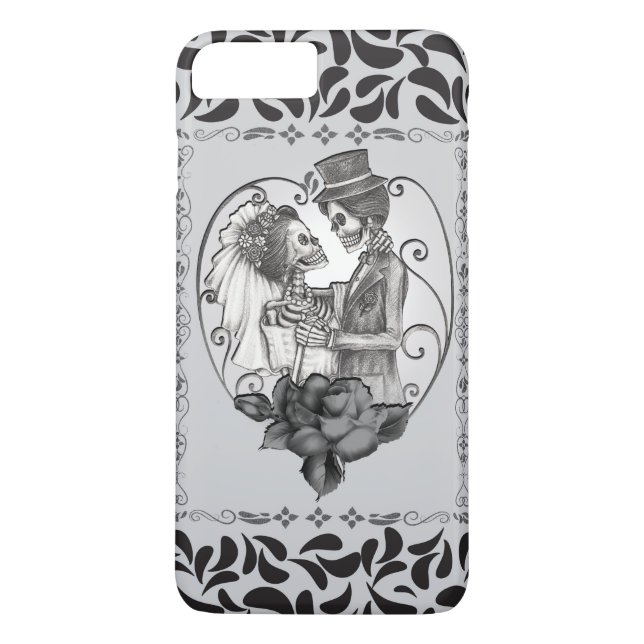 Coques Case-Mate iPhone Danse de mariage d'amoureux squelettiques (Dos)