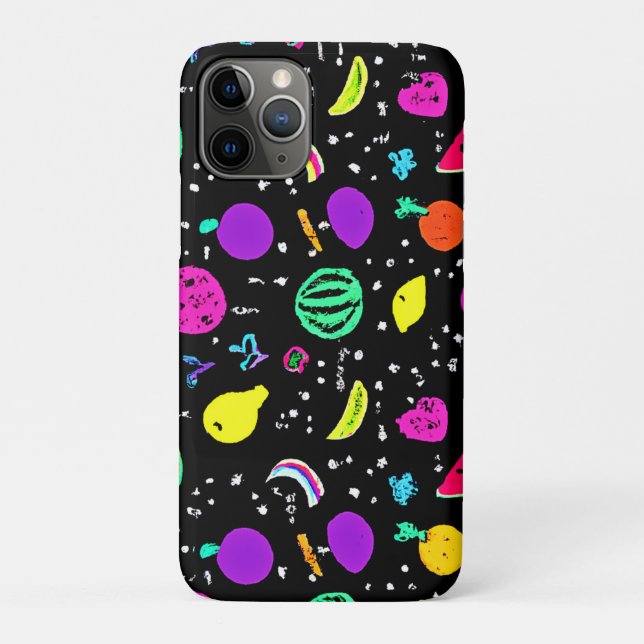 Coques Case-Mate iPhone Danse énergique de fruits néons (Dos)