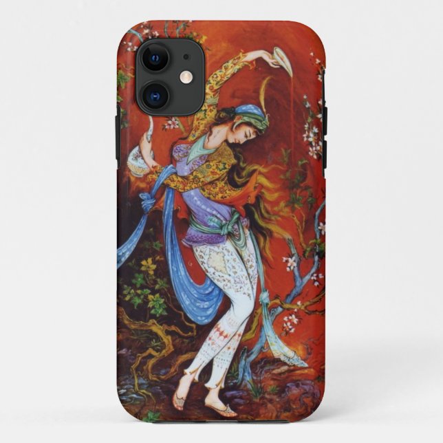 Coques Case-Mate iPhone Danse persane de femme avec l'oiseau et le vin (Dos)