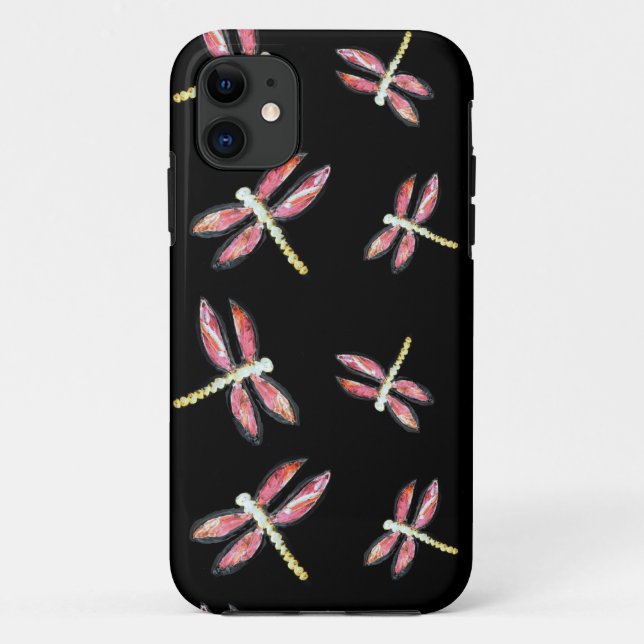 Coques Case-Mate iPhone Danser l'art des insectes Dragonine rose (Dos)