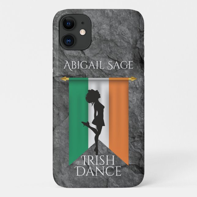 Coques Case-Mate iPhone Danseur irlandais personnalisé - Drapeau irlandais (Dos)