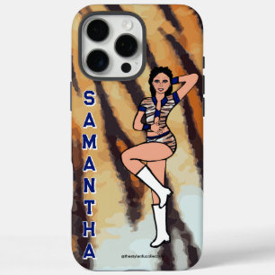 Coque iPhone 16 Pro Max Danseuse personnalisée Tigre Bleu #2