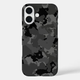 Coque Pour iPhone 16 Dark Camo Motif