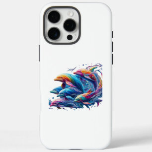 Coque iPhone 16 Pro Max Dauphin d'art lumineux