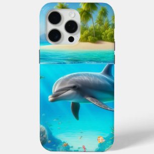 Coque Case-Mate iPhone Dauphin sous-marin coloré tropical/hawaïen