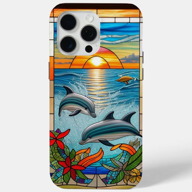 Coques Case-Mate iPhone Dauphins sautant au coucher du soleil sur l'océan (Verso)