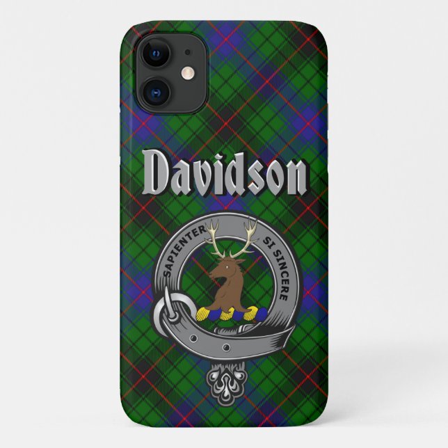 Coques Case-Mate iPhone Davidson Clan Badge & Tartan Phone Case (Dos)