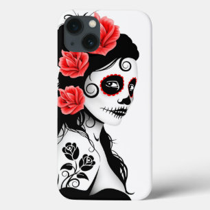 Etui iPhone Case-Mate Day of the Dead Sugar Skull Girl – White
