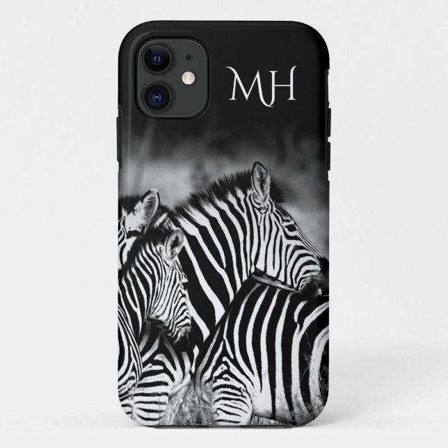 Coques Case-Mate iPhone Dazzle de monogramme de zèbre  (Dos)