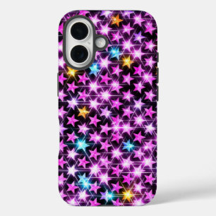 Coque Pour iPhone 16 de belles étoiles violettes colorées brillantes