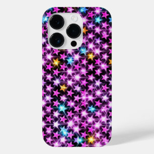 Coque Case-Mate iPhone de belles étoiles violettes colorées brillantes
