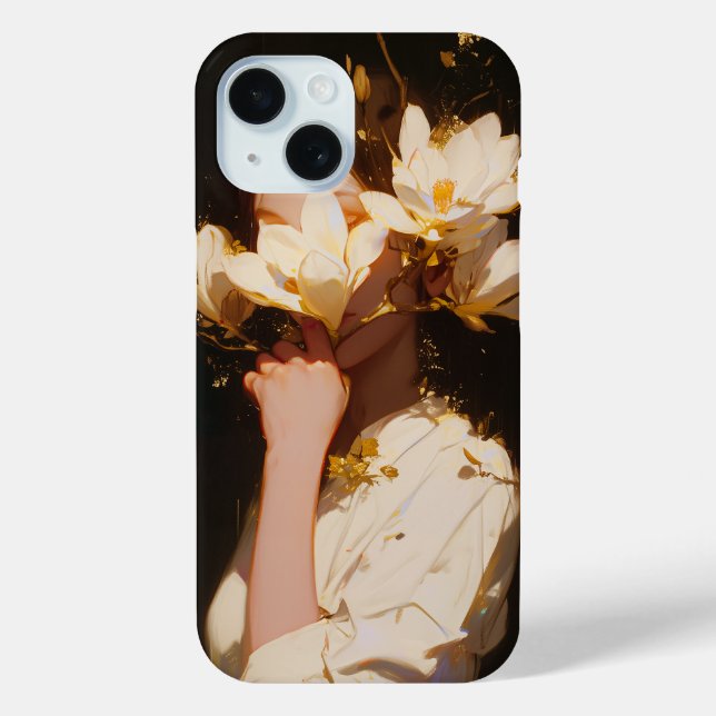 Coques Case-Mate iPhone De Belles Fleurs Et Femme De Magnolia (Verso)