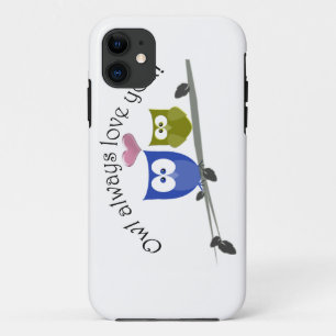 Coque iPhone 11 De hibou amour toujours vous, art mignon de hiboux