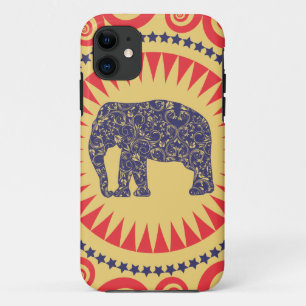 Coque iPhone 11 De très bon goût de Vinatge d'éléphant de damassé