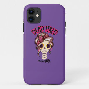 Case-Mate iPhone Case Dead Tired Maman Vie Skeleton Messy Bun Bandana