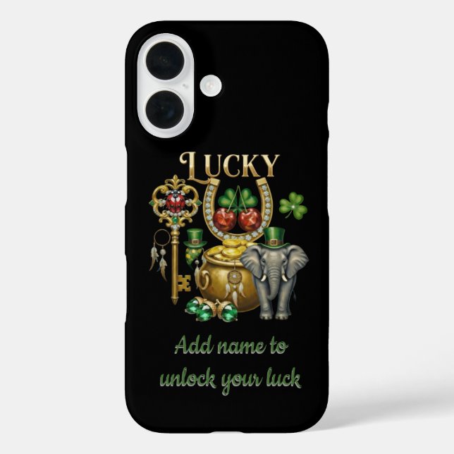 Coques Case-Mate iPhone Débloquez votre chance, charmes dorés personnalisé (Verso)