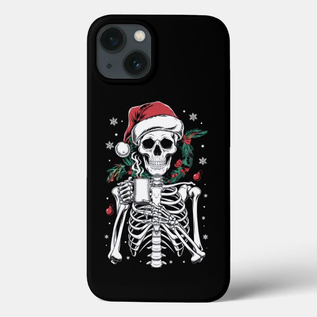 Coques Case-Mate iPhone Décès dans le squelette de Noël Café Lover cadeau (Verso)