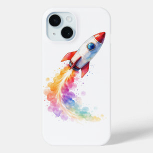 Coque Case-Mate iPhone Décollage de fusée aquarelle colorée - iPhone 15 C
