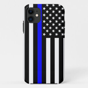 Coque Case-Mate iPhone Décor à Drapeau Américain de Ligne Bleue Mince