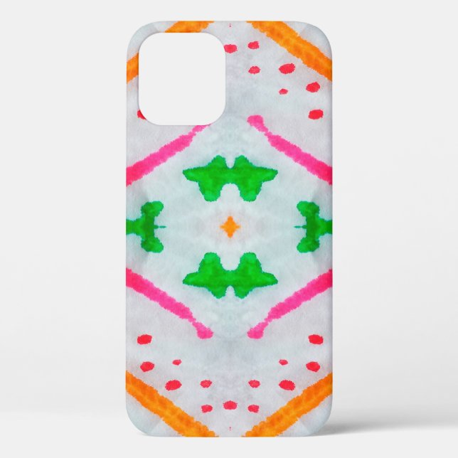 Coques Case-Mate iPhone Décor Boho Aquarelle. Coussin bleu Boho. Aquarelle (Verso)