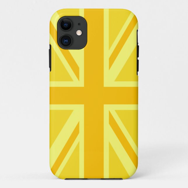 Coques Case-Mate iPhone Décor britannique jaune ensoleillé de drapeau (Dos)