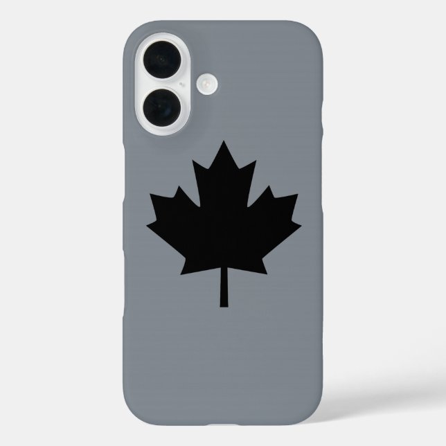 Coques Case-Mate iPhone Décor canadien en feuille d'érable noire (Verso)