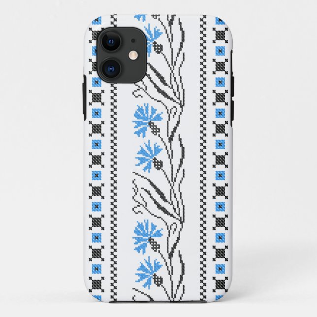 Coques Case-Mate iPhone Décor croix de Cornflower bleu (Dos)