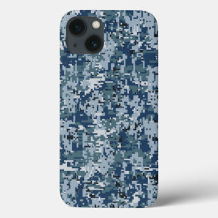 Coques Pour iPhone Décor de camouflage numérique bleu marine