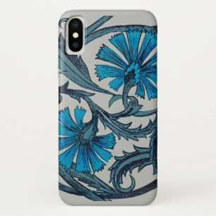 Case-Mate iPhone Case Décor de carreaux rustique art floral bleu antique