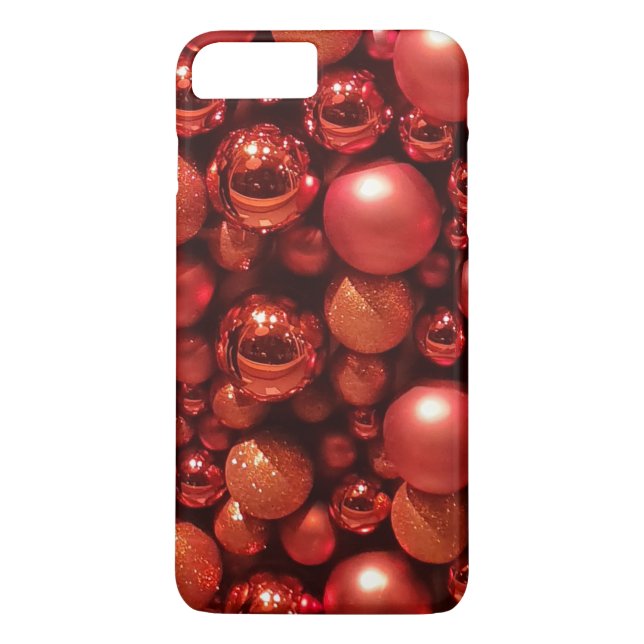 Coques Case-Mate iPhone Décor de Noël Baubles rouges (Dos)
