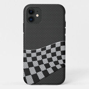 Coque Case-Mate iPhone Décor d'impression du drapeau de course en fibre 