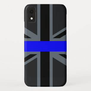 Coque Pour iPhone XR Décor Union Jack de Ligne Bleue Mince