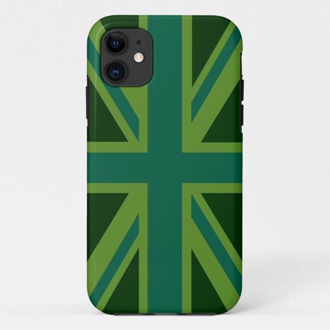 Coques Case-Mate iPhone Décor Union Jack vert sarcelle (Dos)