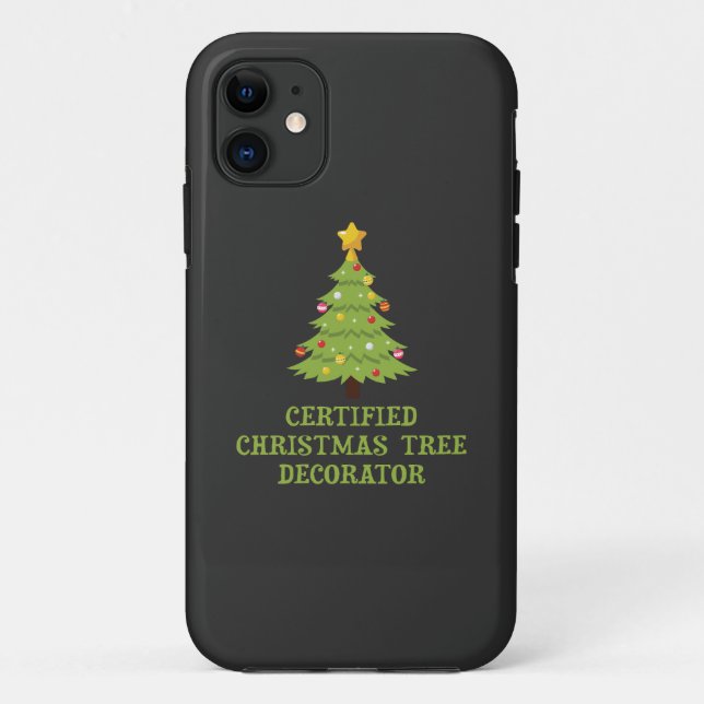 Coques Case-Mate iPhone Décorateur certifié d'arbre de Noël (Dos)