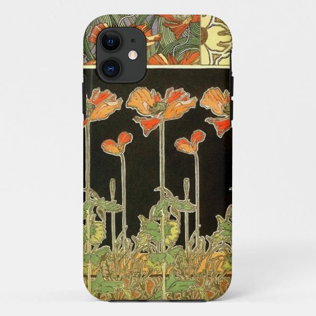 Coques Case-Mate iPhone Décoratifs d'art (fleurs oranges) par Alphonse (Dos)