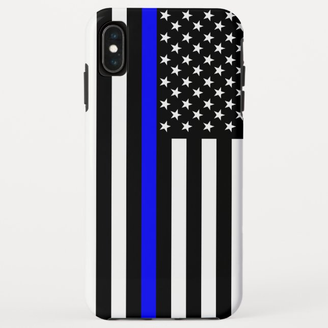 Coques Case-Mate iPhone Décoration de drapeau américain Thin Blue Line (Dos)