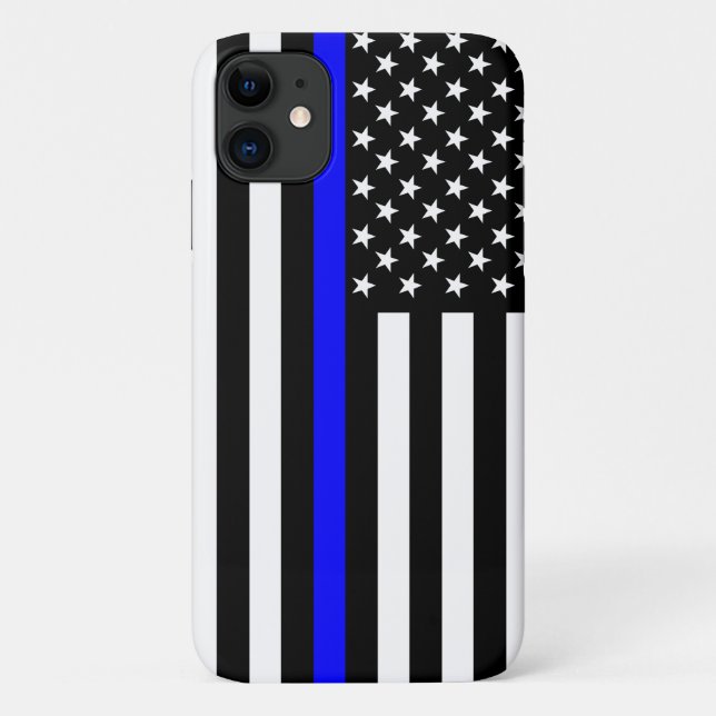 Coques Case-Mate iPhone Décoration de drapeau américain Thin Blue Line (Dos)
