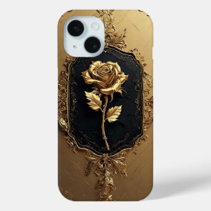 Coque Case-Mate iPhone Décoration de rose embellie d'or