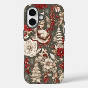 Coque Pour iPhone 16 décorations de Noël fantaisistes de conte de fées,