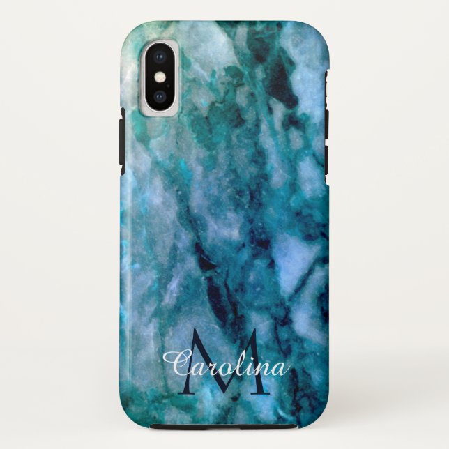 Coques Case-Mate iPhone Décoré d'un monogramme personnalisé par marbre (Dos)