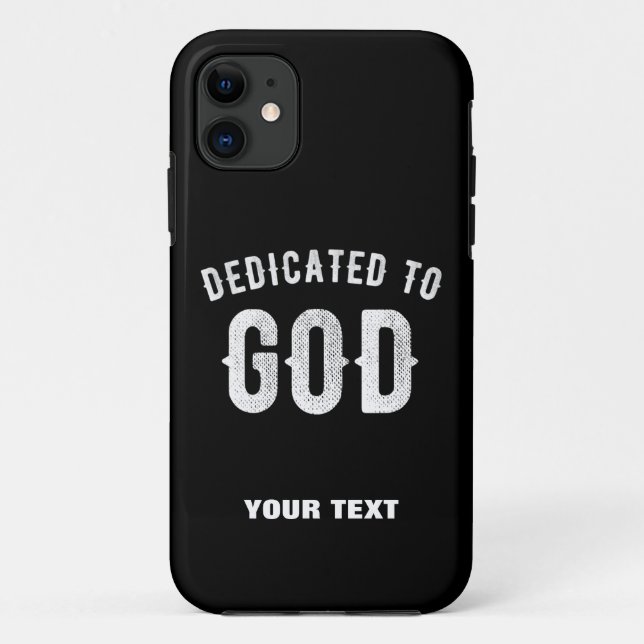 COQUES Case-Mate iPhone DÉDIÉ À DIEU PERSONNALISABLE COOL TEXTE BLANC (Dos)