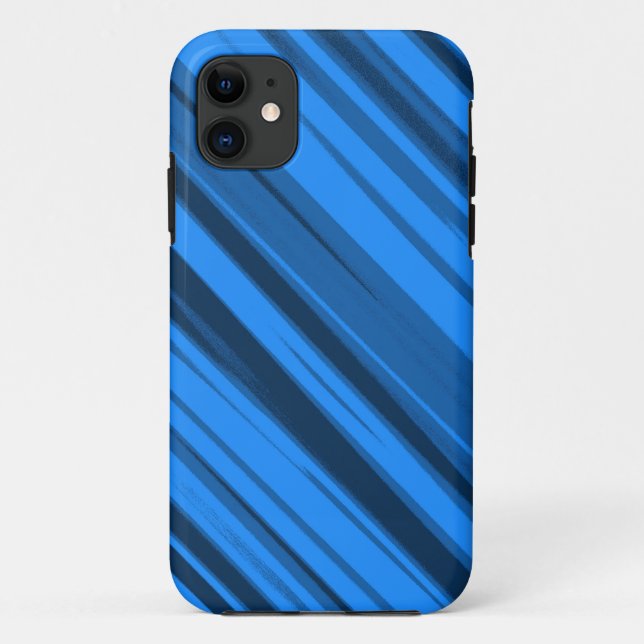 Coques Case-Mate iPhone Deep Sky Blue Stripes Art graphique sans voile (Dos)