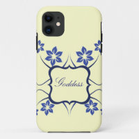 Déesse Floral CM iPhone 5 BT ID Coque, Bleu