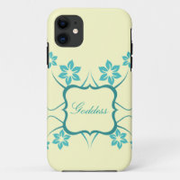 Déesse Floral iPhone 5 BT Coque, Turquoise