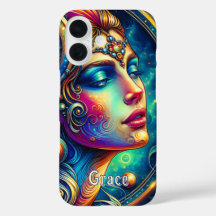 Déesse Tête colorée ronde Bijoux Mars -